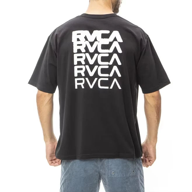 25 Summer New Dayline RVCA Surfboard Street Personality With Big Print Round Neck All Cotton Short Sleeve T-shirt Behind