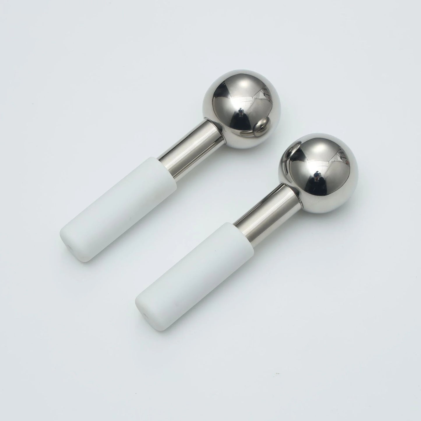 Mini 2pcs Ice Globes Stainless Steel Cryo Sticks for Face Eye Facial Cold Roller Cooling Globe for Puffiness Wrinkle Dark Circle