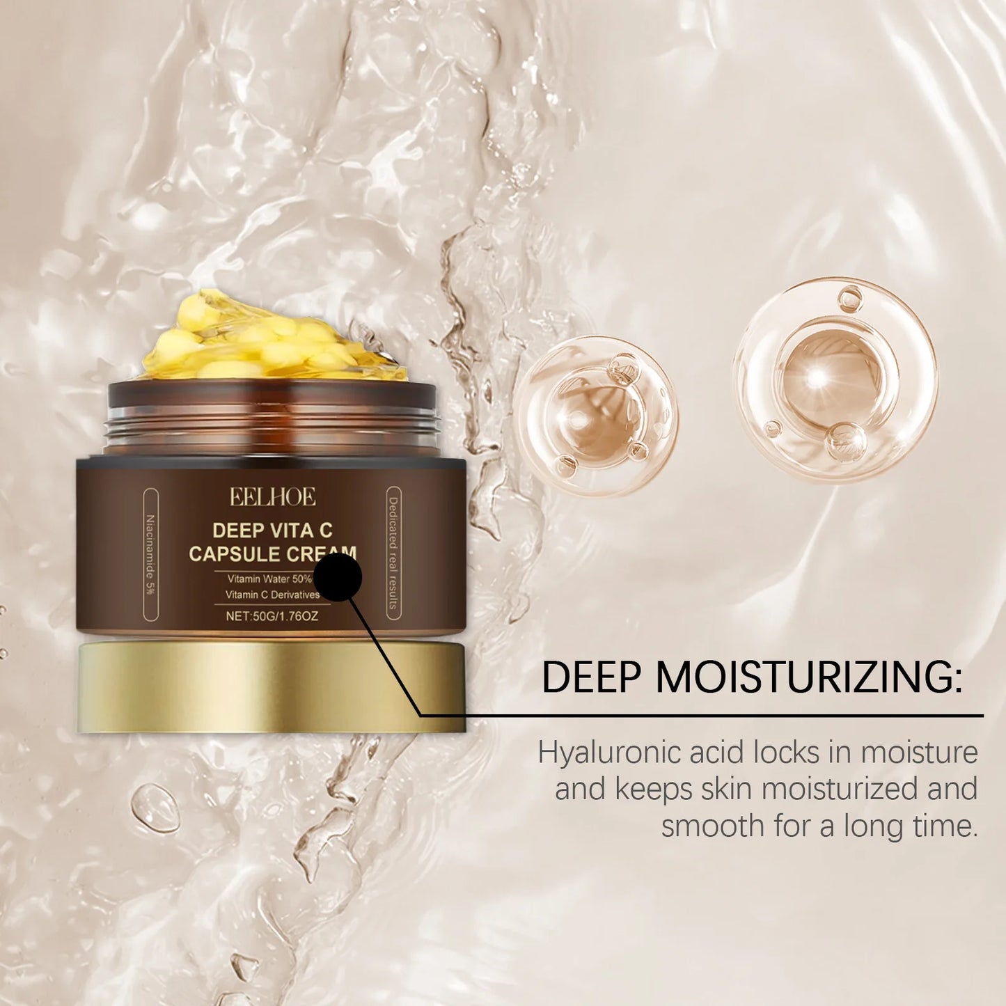 Vitamin C Capsules Facial Moisturizing Cream Melanin Removal Rejuvenate Skin Lightening Wrinkles Remover Brightening Face Cream