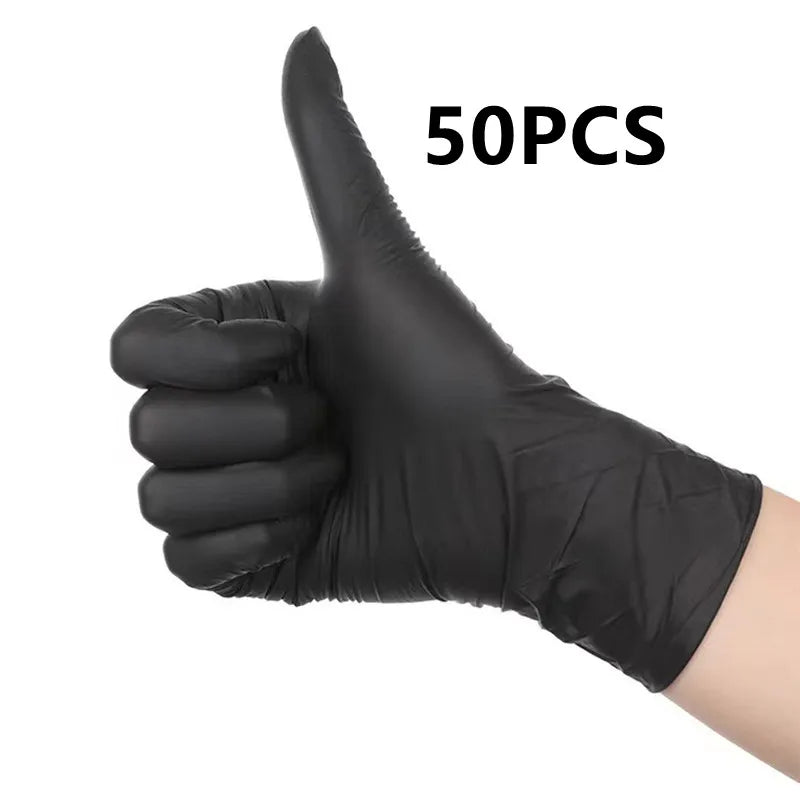 100/50/10PCS Disposable Black Nitrile Gloves For Household Cleaning Work Safety Gardening Gloves Kitchen Cooking Tools