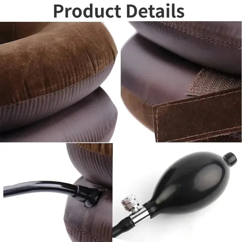 Neck Stretcher Neck Massager Cervical Support Pillow Air Pump Inflatable Collar Stretcher Brace Pain Relief Neck Collar Pillow