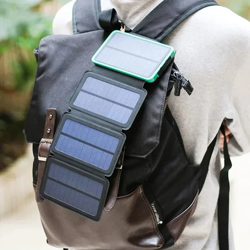 200000mAh Portable Solar Power Bank USB Super Fast Charging Folding Solar Panels Outdoor Camping Waterproof Sun Power For iPhone