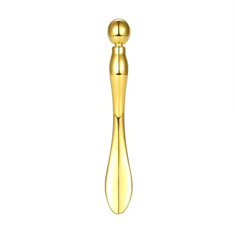 Face Lift Eye Massager Natural Jade Stone Steel Ball Beauty Tools Eye Cream Divided Scoop Massage Roller Silicone Makeup Stick