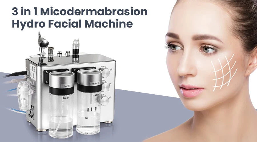 3 In 1 Hydro Dermabrasion Machine Deep Cleansing Machine Facial Clean Dead Skin Removal Spa Facial Microdermabrasion Machine
