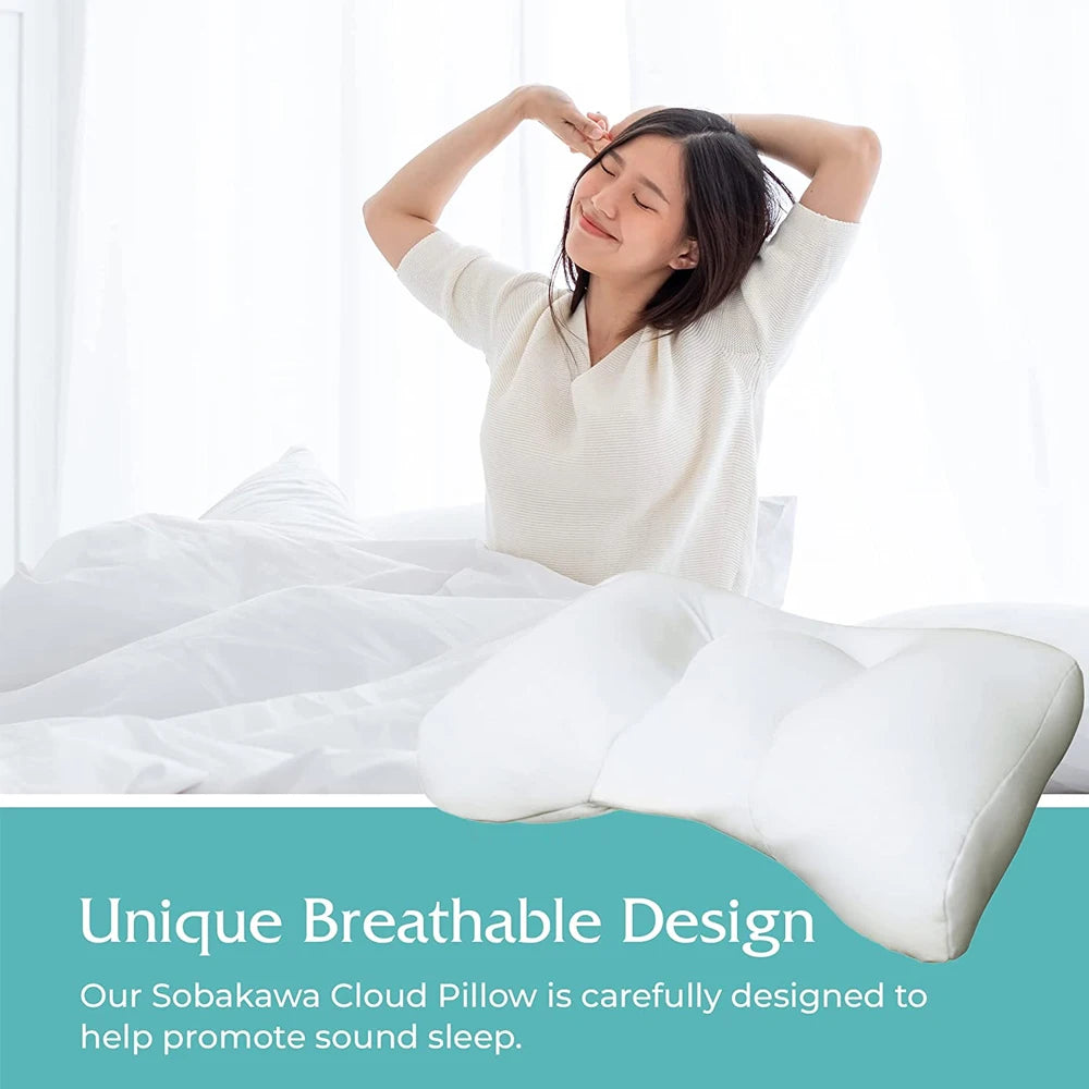 Neck Massager Cervical Neck Traction Pillow for Sleeping, Deep Sleep Foam Particles Pillow- Side Sleeper & Back Pillows for Beds