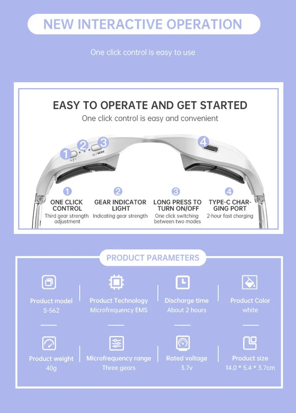 Eye Massager Relieves Eye Fatigue Eyes Massage Glasses Eye Fatigue Relief Massager