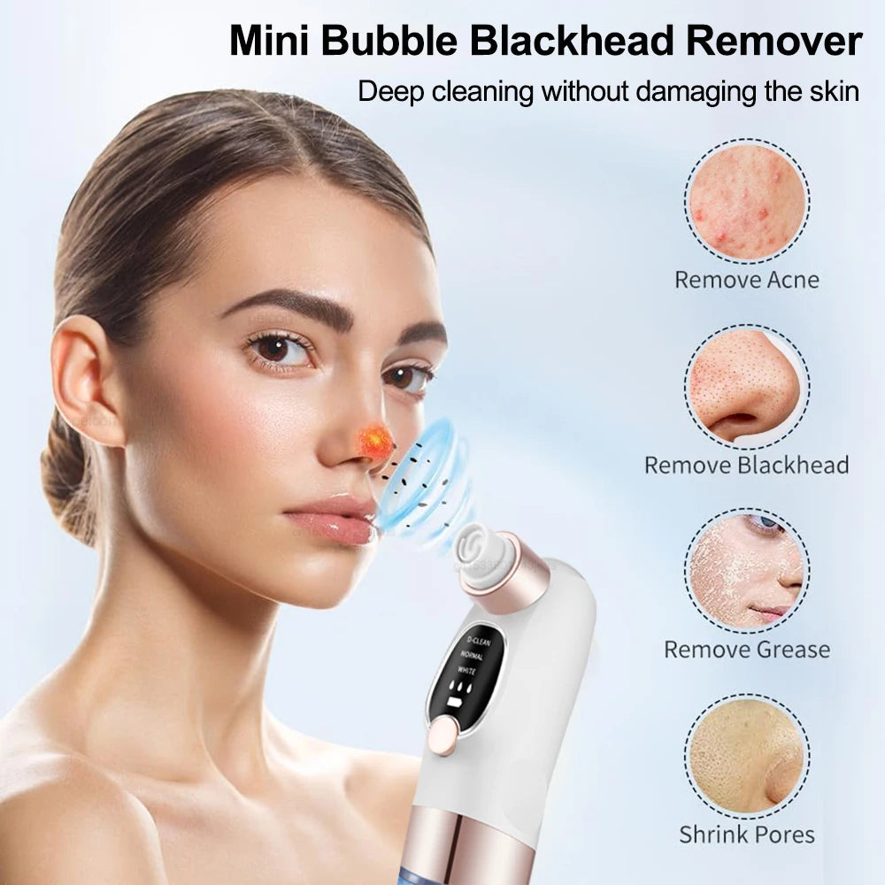 Rechargeable Blackhead Remover Vacuum Facial Pore Cleaner Electric Pimple Blackhead Cleaner Deep Dirt Cleaning Machine for Skin