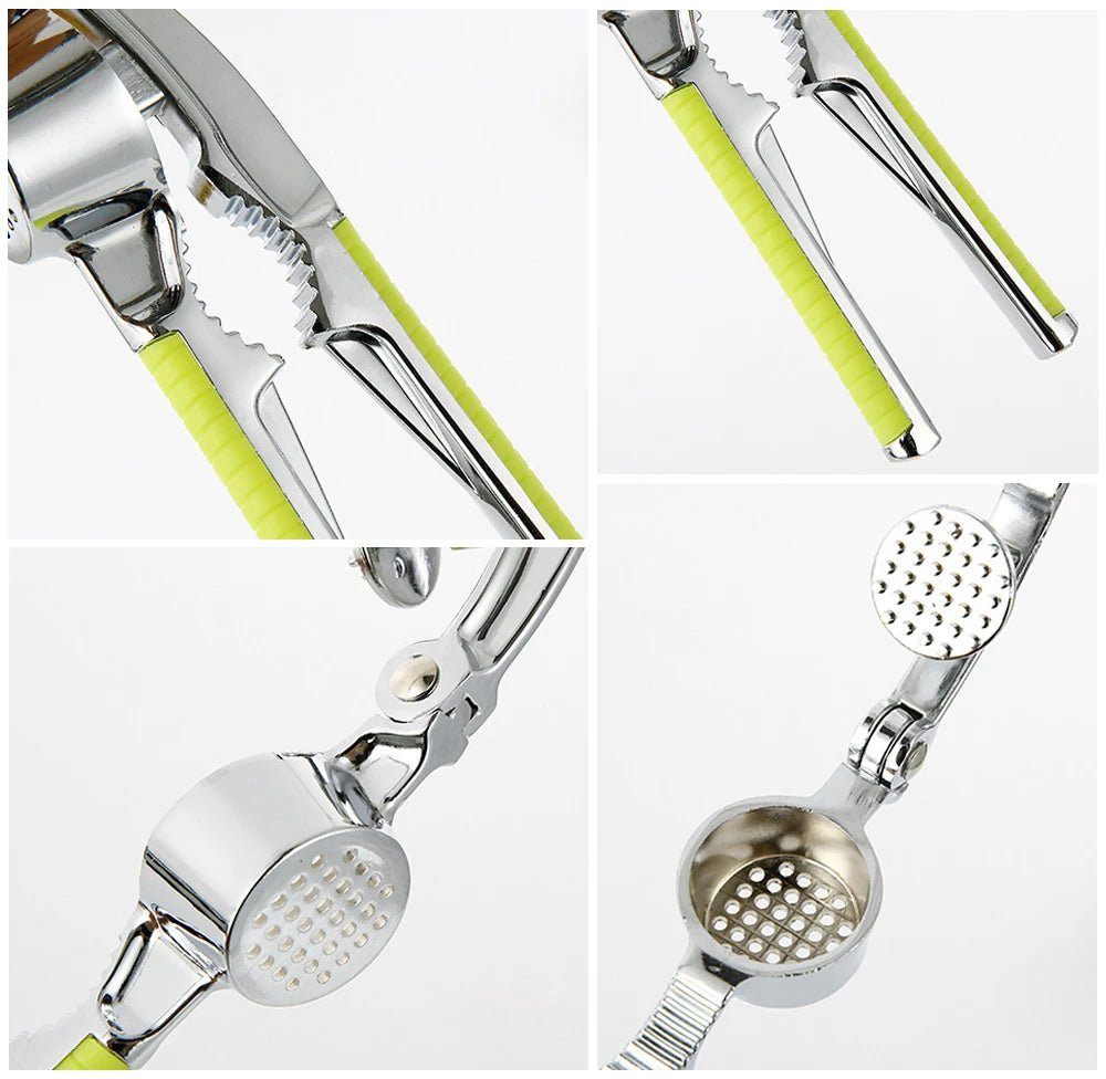 Zinc Alloy Garlic Presser Ginger Crusher Handheld Device Metal Mincer Squeezer Chopper Vegetables Masher Practical Kitchen Tools