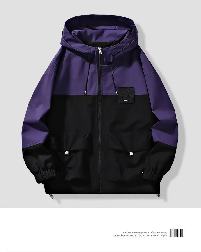 Autumn Men's Trendy Hooded Jacket Casual Versatile Fashion Top Cloth For Spring Autumn Seasons