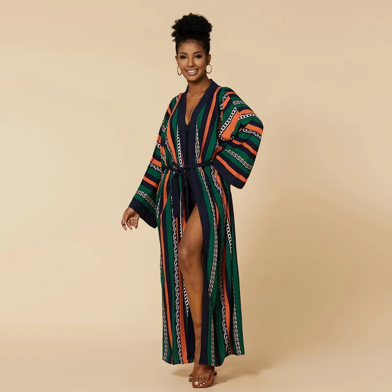 Para Praia Kimono Beach Robe Swimsuit Cover Ups Beachwear Long Flared Sleeve Dress Sarong Women Loose Cardigan Bikini Covers