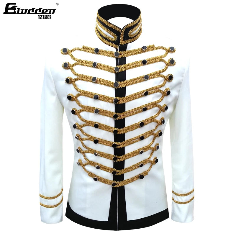 Male Single Breasted Suit Jacket Men Military Stage Suit Fashion Drama costume Party Blazer Men Plus Size/2019 new European and