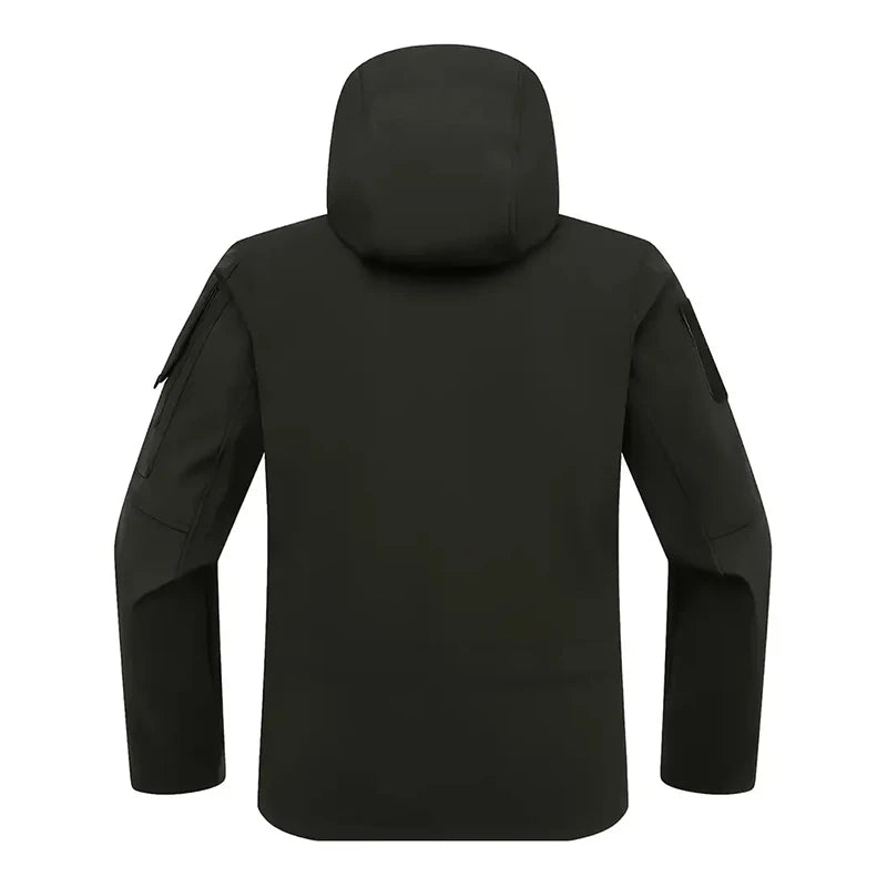 Men Lurker Shark Skin Soft Shell Tactical Jacket Waterproof Fleece Hooded Coat Hunt Clothes Outdoor New Solid Pocket Jacket Men