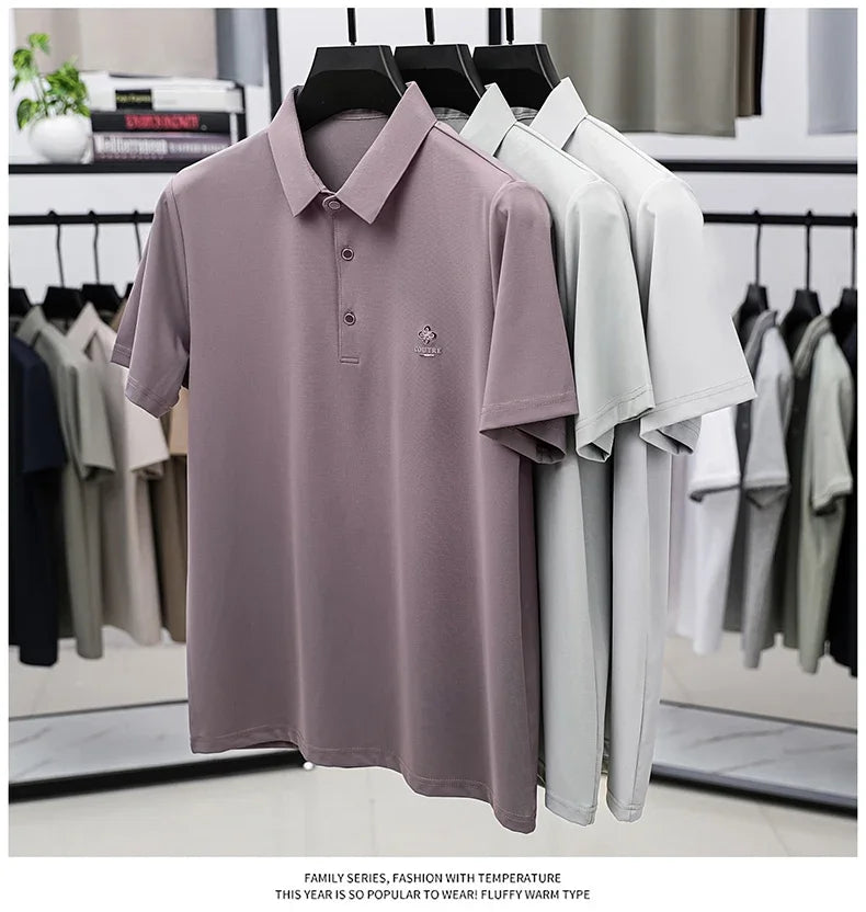 BROWON 2025 Summer Smart Casual Man Polo Shirts Short Sleeve Turn Down Collar Men Polo T Shirt Luxury Brand Clothes