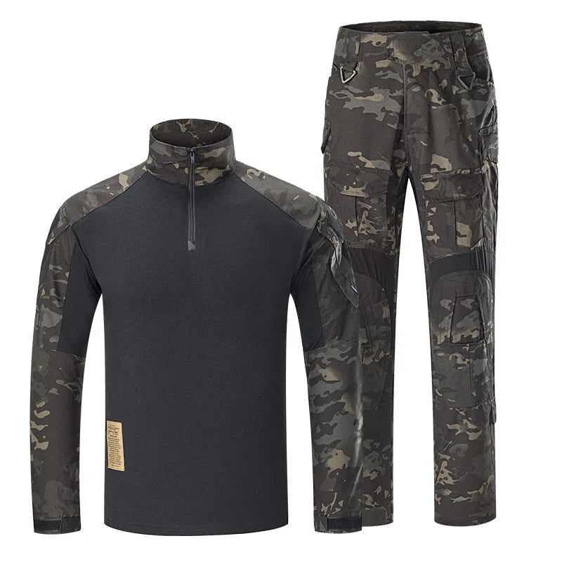 Summer Camouflage Frog Suit Men's Y2K Tactical Outdoor Quick Dry Durable Uniforms G3 Long Sleeve Hunting Training Combat Gear