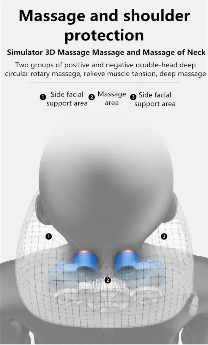 Rechargeable Neck Massager Pillow Multifunctional U shaped Portable Shoulder Cervical Massager Outdoor Home Car Relaxing Massage