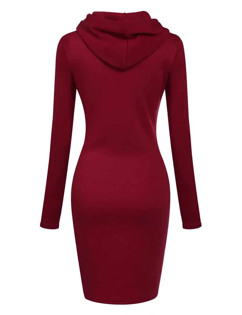 Ladies Autumn Attire Women's Hooded Dresses Hoodie - Style Sweatshirt Dresses for Women Tops in Ladies Clothing