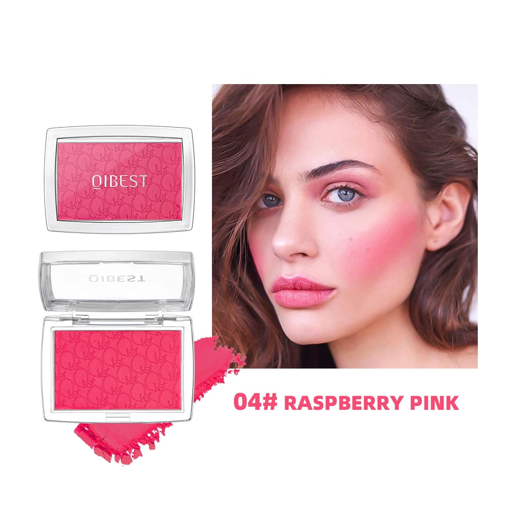 QIBEST Natural Cream Blush Palette Makeup Long-Lasting High Pigment Face Blusher Powder Facial Cheek Tint Rouge Women Cosmetics