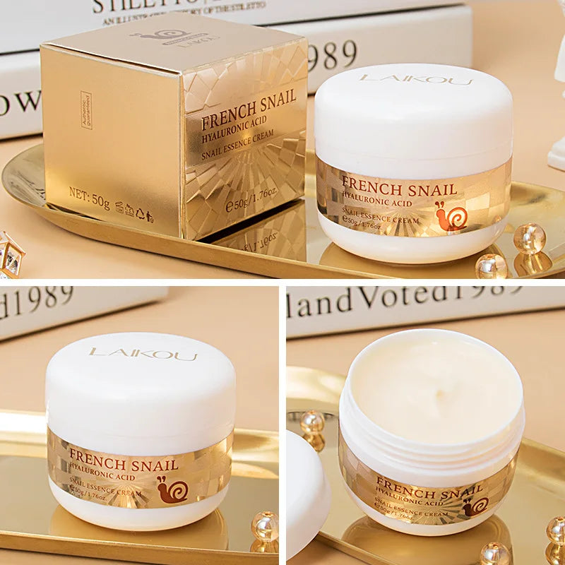 50g Snail Face Cream Improve Dry Rough Skin Smoothing Facial Hyaluronic Acid Moisturizing Nourishing Essences Cream Skin Care