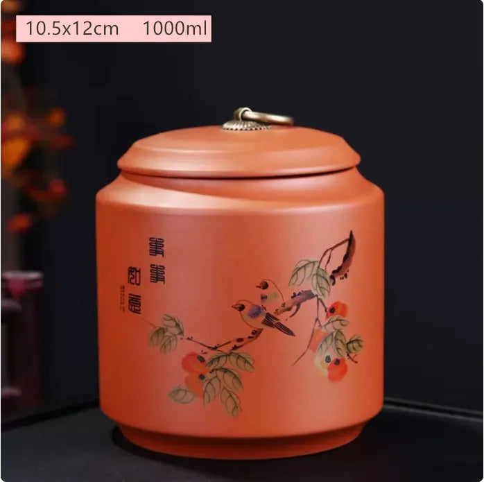 Antique Purple Clay Tea Caddy Nut Coffee Moisture-proof Jars Spice Airtight Container Home Storage Cans Kitchen Accessories