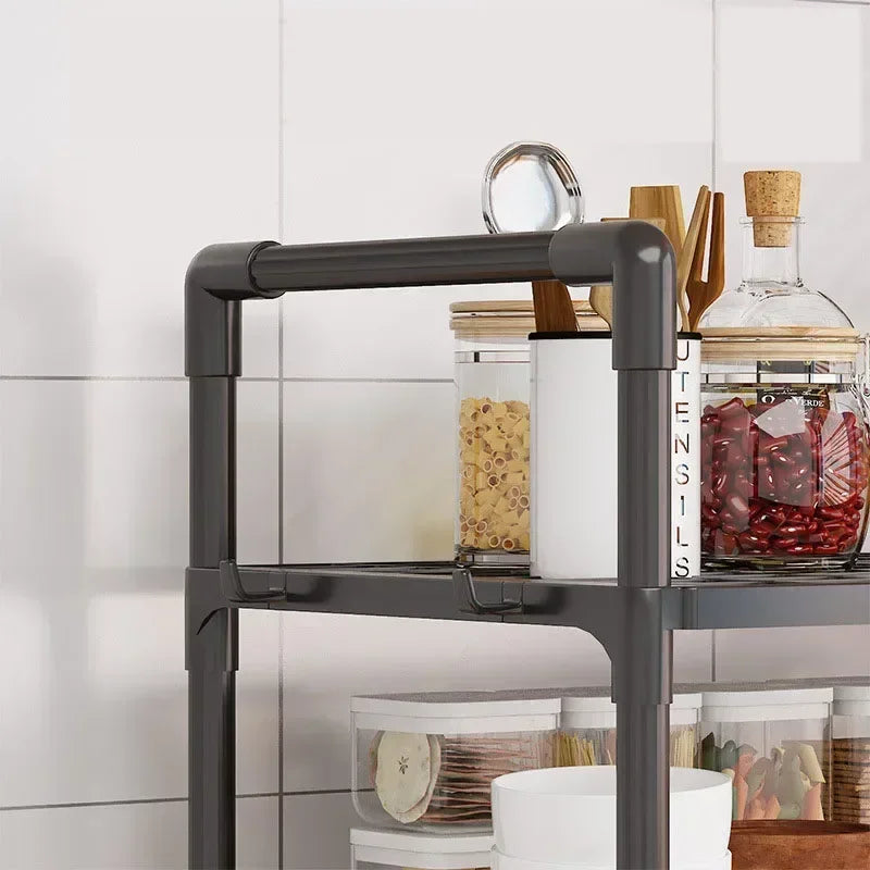 Kitchen Microwave Storage Rack Elevated Design Bilayer Countertop Shelf Organizer Oven Stand Modern Kitchen Accessories for Home