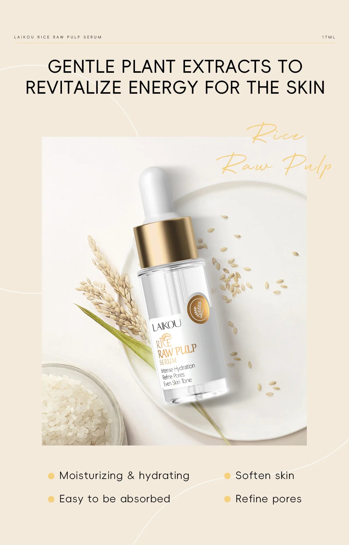 Rice Pore Shrinking Facial Serum Repairing Tightening Products Whitening Moisturizing Oil Control Skin Care Korean Cosmetics