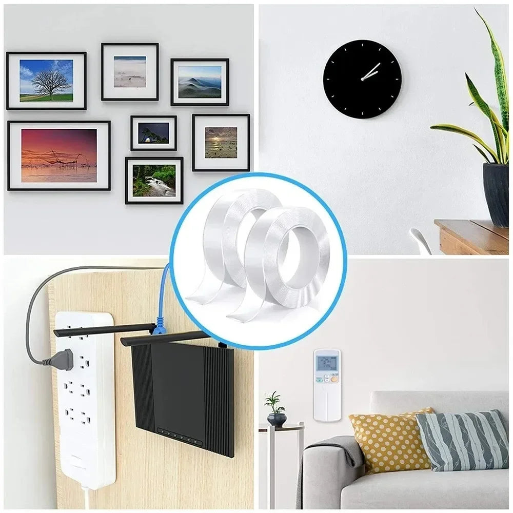 Transparent Double-sided Tape Nanometer Reusable Seamless Strong And Versatile Suitable For Home Kitchen Office And Car