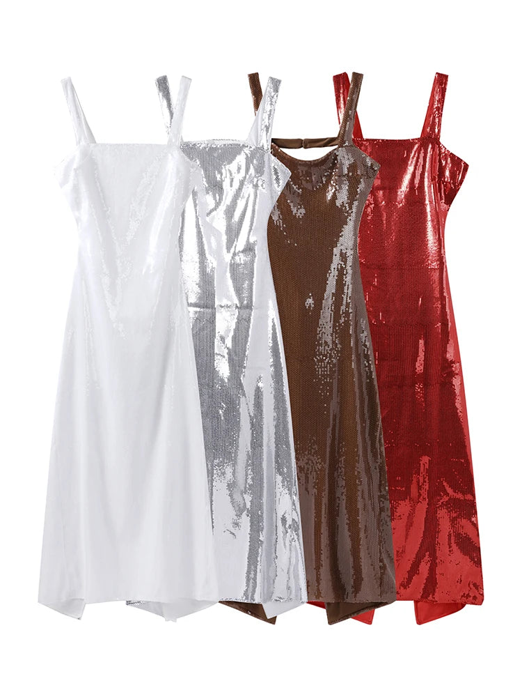 Sexy Square Neck Sling Long Dress Women Slim Sleeveless Backless Hollow Out Maxi Dresses 2025 Lady Party Christmas Gowns