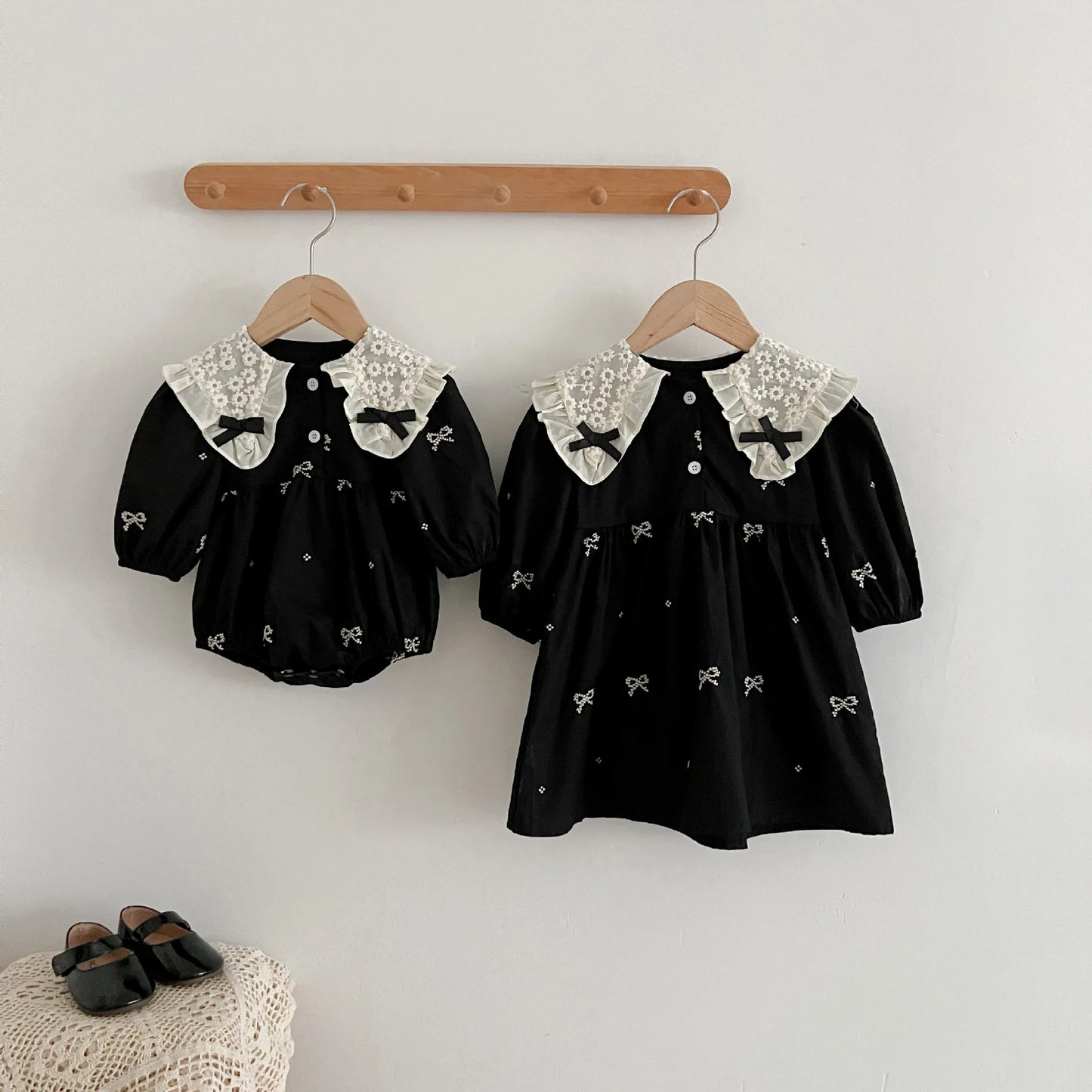 1-6Y Baby Girl Clothing Lace Autumn Casual Dresses Children Fashion Embroidery Sweet Princess Dress Long Sleeve Kids Party Dress