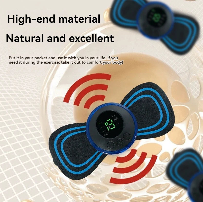 Electric EMS Neck Massager Mini Cervical Back Patch Stimulator Massageador Mat Portable Gel Pad Stickers Slim