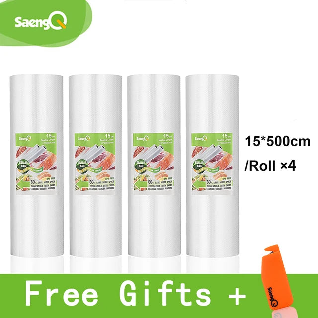 saengQ LIFE Kitchen Food Vacuum Bag Storage Bags For Vacuum Sealer Food Fresh Long Keeping 12+15+20+25+30cm*500cm Rolls/Lot