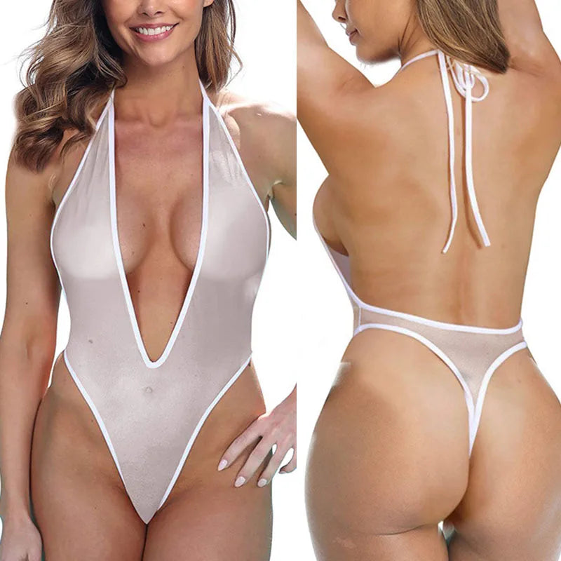 New Solid Sexy Bikini Swimsuit Women See-through Sexy Swimwear Brazilian Bathing Suit Bikini Set Summer Beach Wear Swimming Suit