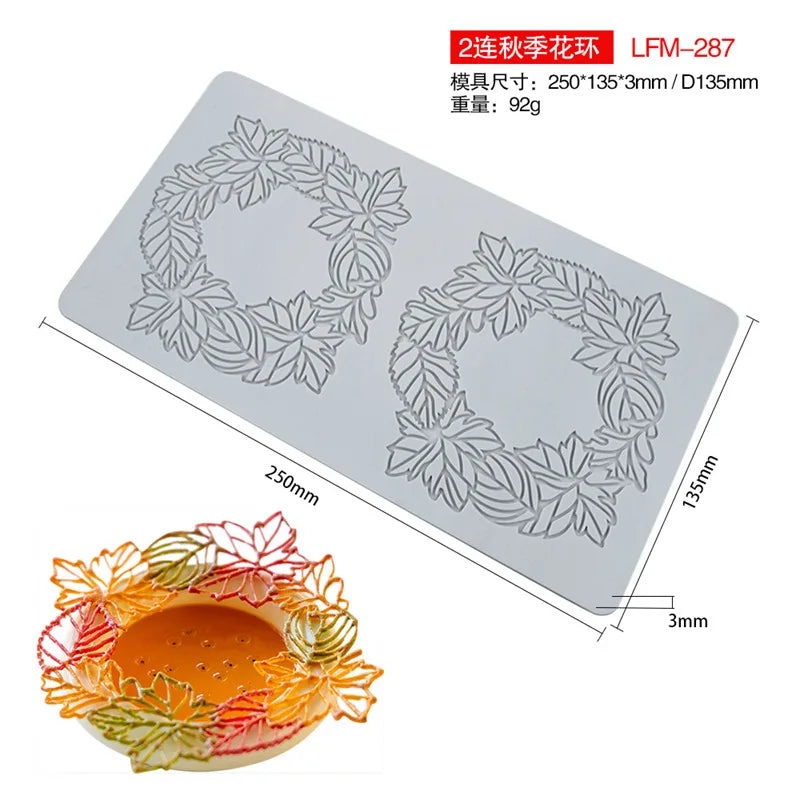 Various Leaf Butterfly flower Silicone Cake Lace Mold Snowflakes deer Shape Fondant Mold Cake Decorating Tool kitchen bakeware