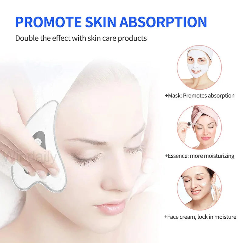 Electric Gua Sha Facial Massager Microcurrent Anti-Aging Face Lifter Skin Tightening Device Portable Face Sculpting Beauty Tool