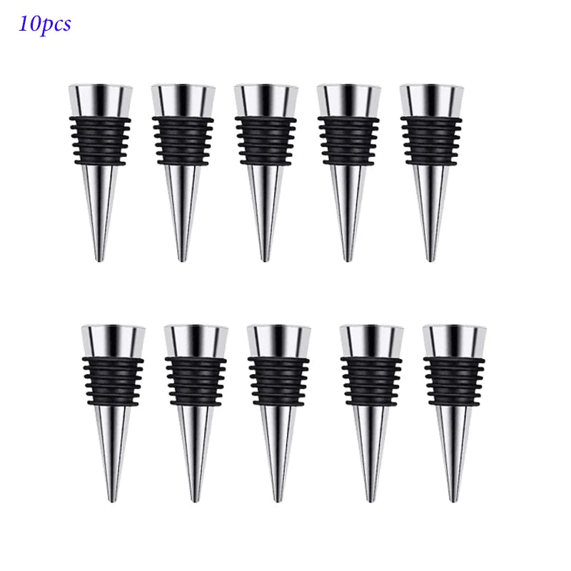 Zinc Alloy Wine Bottle Stopper Rubber Wine Stoppers Reusable Bottle Stoppers for Kitchen, Bar, Gifts, Holiday Party, Wedding