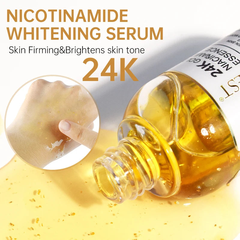 24k Gold Wrinkle Face Serum Pore Care Hyaluronic Acid Moisturizing Plumping Essence Aging Facial Serum Skin Care AuQuest