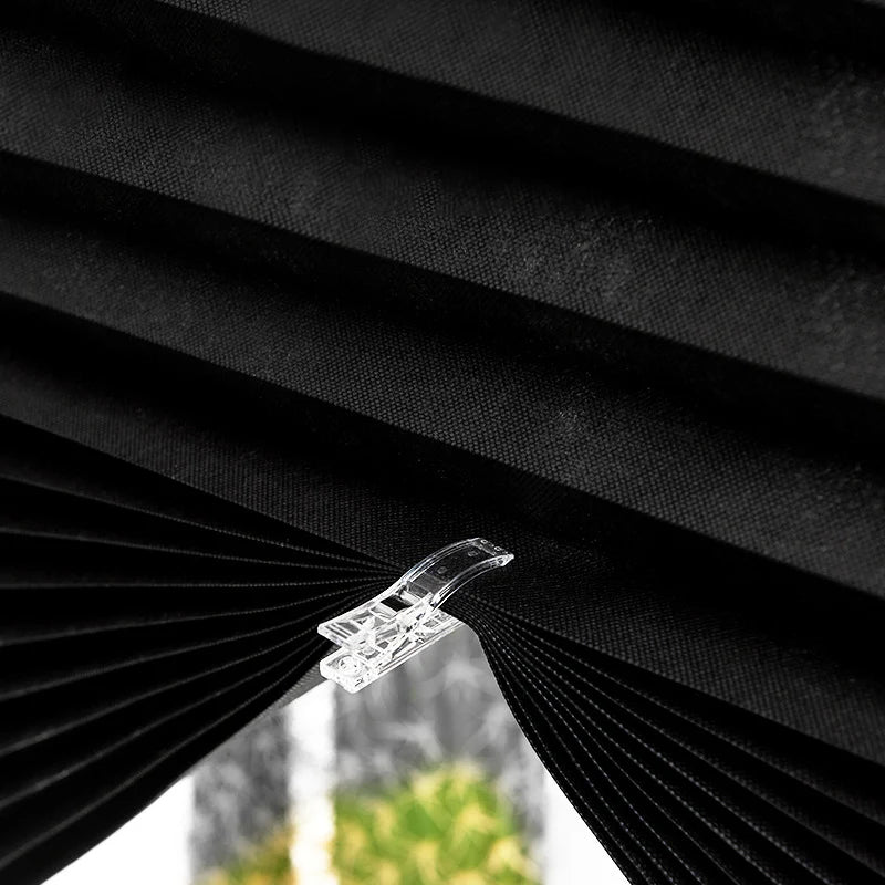 1pc Self-Adhesive Curtains Non-Woven Pleated Blinds Folding Curtains For Kitchen Balcony Bedroom Shades Blackout Curtains