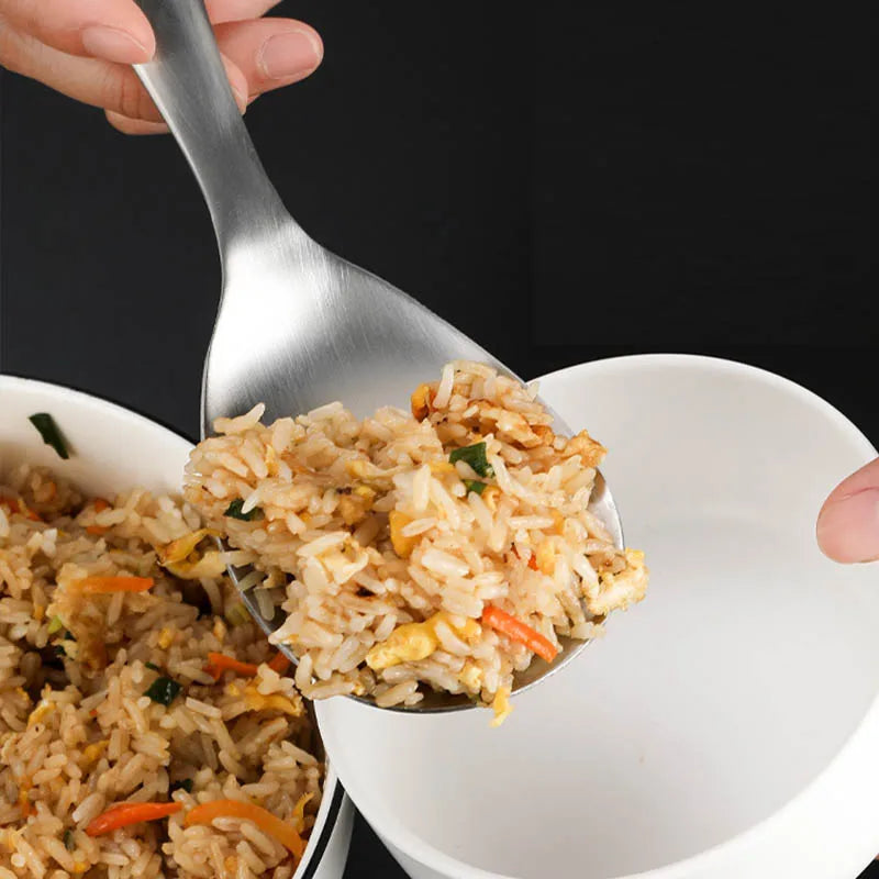 Thicken Stainless Steel Rice Scoop Multi-purpose Long Handle Scoops Buffet Serving Spoon Soup Spoons Household Kitchen Gadgets
