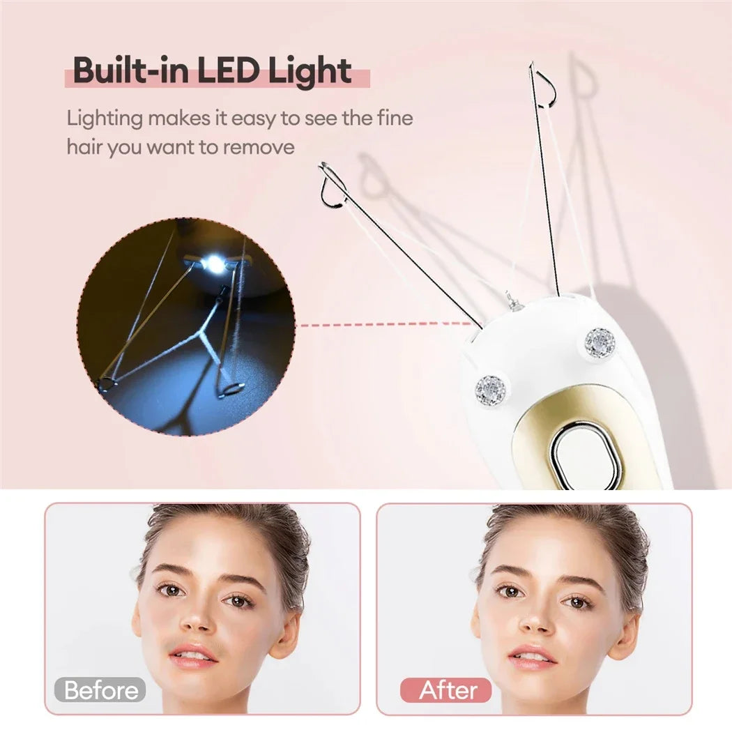 Women Electric Hair Epilator Body Facial Hair Remover Cotton Thread Defeatherer Depilator Face Razor Face Leg Arm Hair Remover