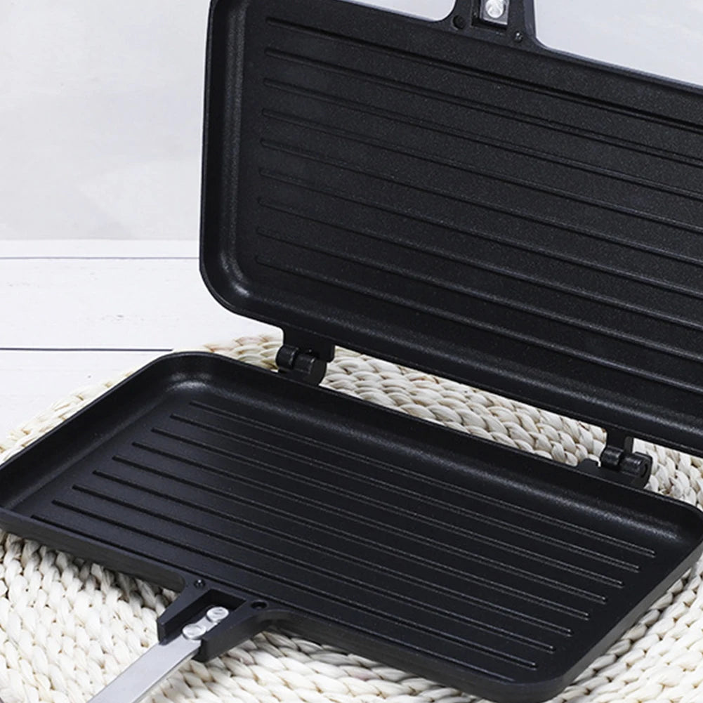 Double Side Bread Frying Pan Non Stick Barbecue Plate Sandwich Toaster Mold Heat-resistant Toastie Waffle Pancake Kitchen Tools