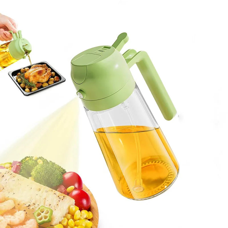 2 in1 Oil Spray Bottle For Kitchen Barbecue Cooking Olive Oil Dispenser Oil Jar Baking Vinegar Soy Spray Container Kitchen Tool