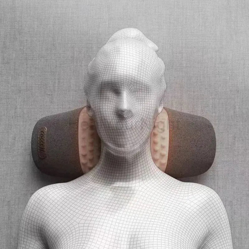 Electric Neck Massage Pillow Heating Vibration Neck Massager Back Cervical Traction Relax Sleeping Memory Foam Spine Support