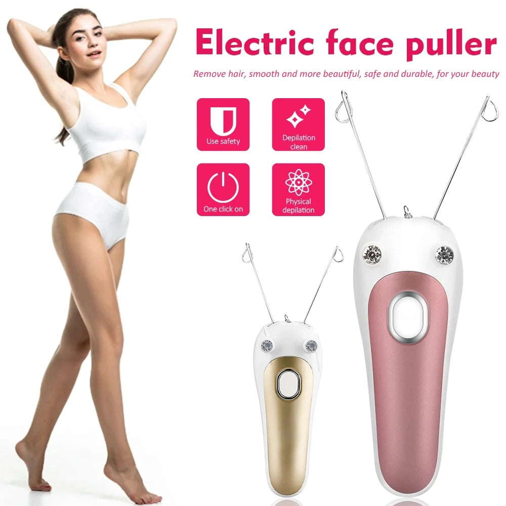 Women Electric Hair Epilator Body Facial Hair Remover Cotton Thread Defeatherer Depilator Face Razor Face Leg Arm Hair Remover