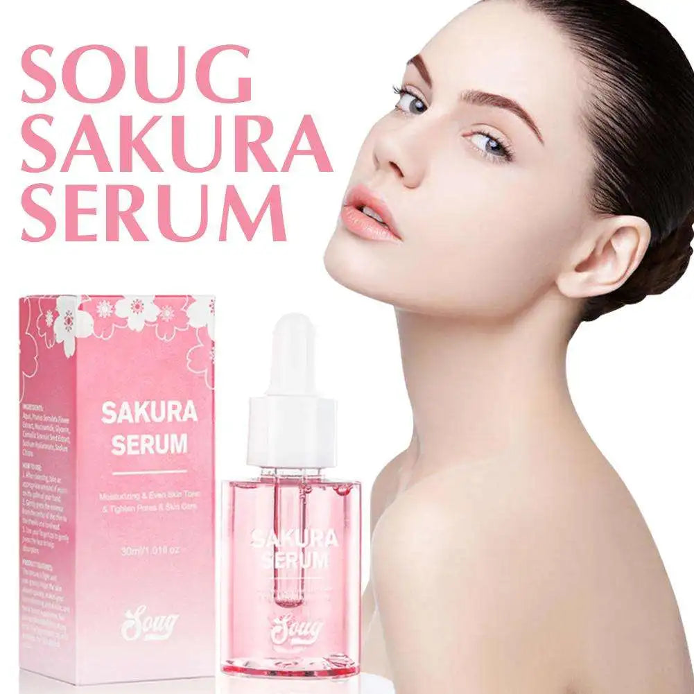 Niacinamide Sakura Serum Face Essence Deep Cleansing Moisturizing Dry Skin Shrink Pores Beauty Facial Skin Care Products 2/1pcs