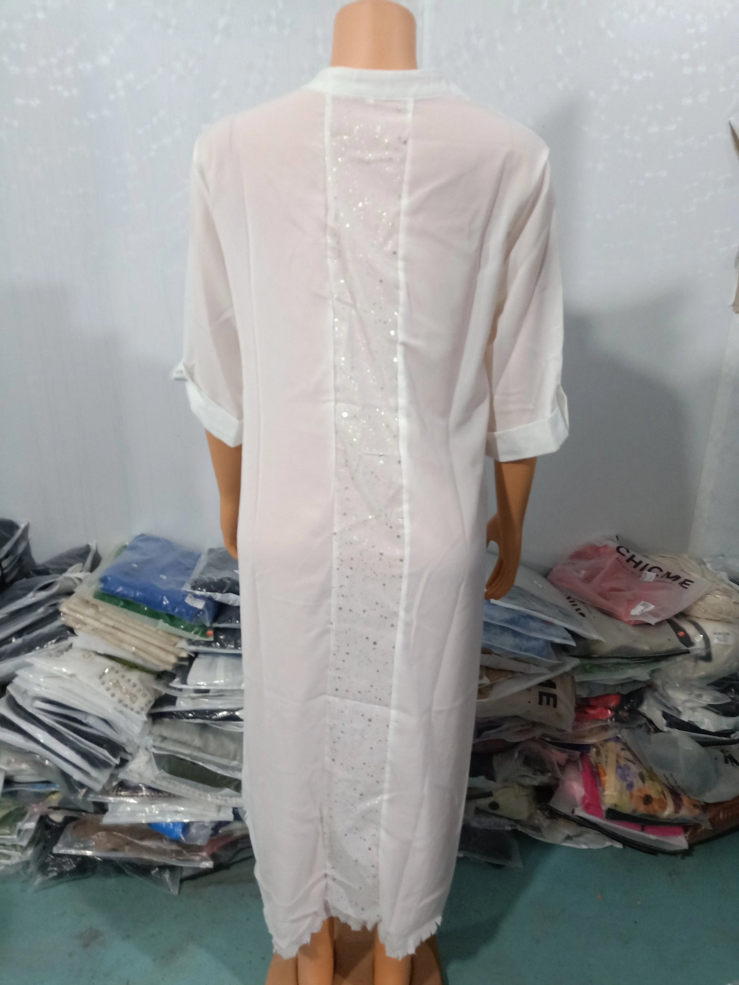 Dresses for Women 2023 Fashion Autumn Loose Solid Long Sleeve Single Breasted Half Open Neck Tassel Long Dress Clothing