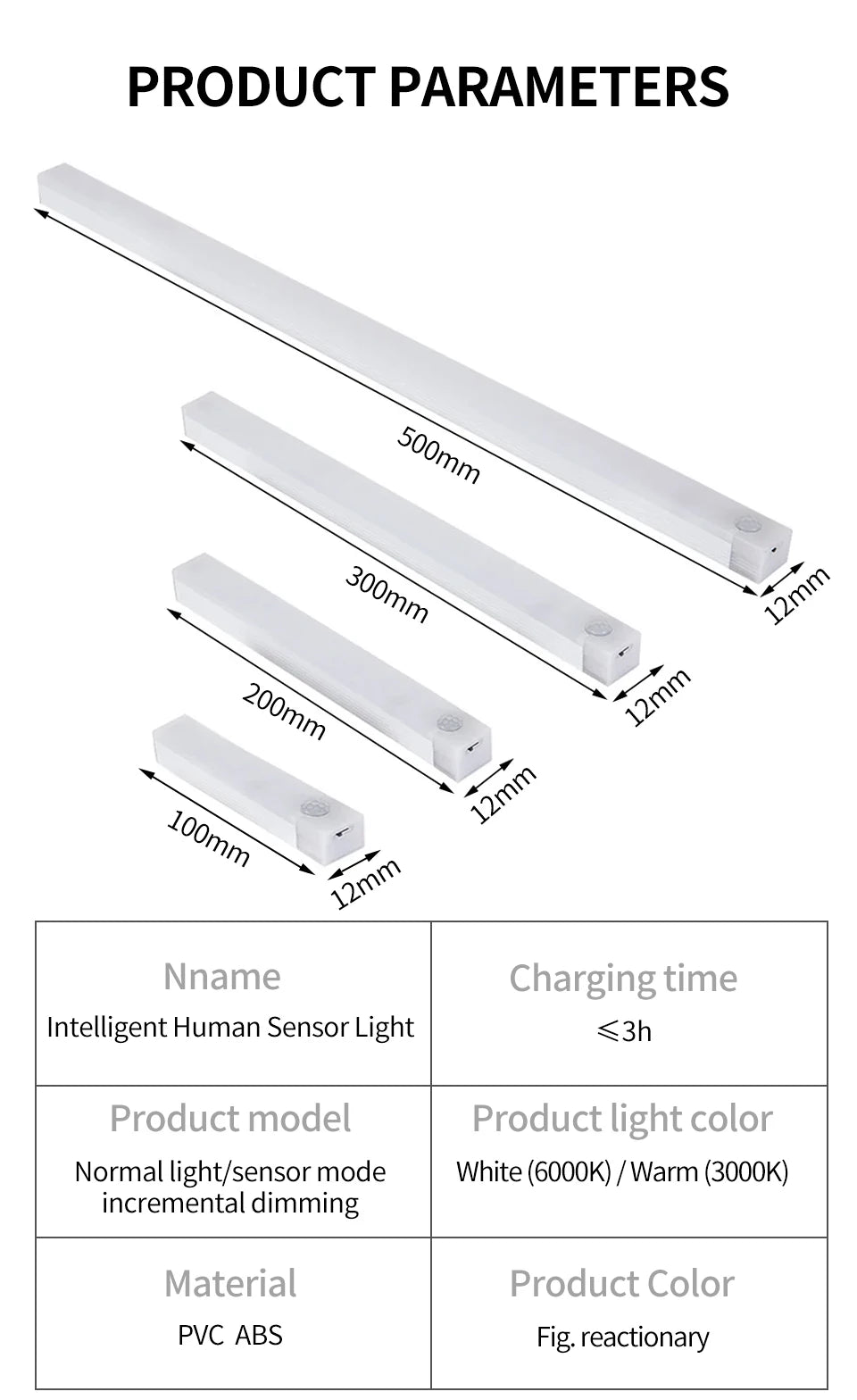 Motion Sensor Cabinet Light USB Rechargeable Lamp Night Light Closet Wardrobe Led Lights Wall Lamps Stair Bedroom Kitchen Lights