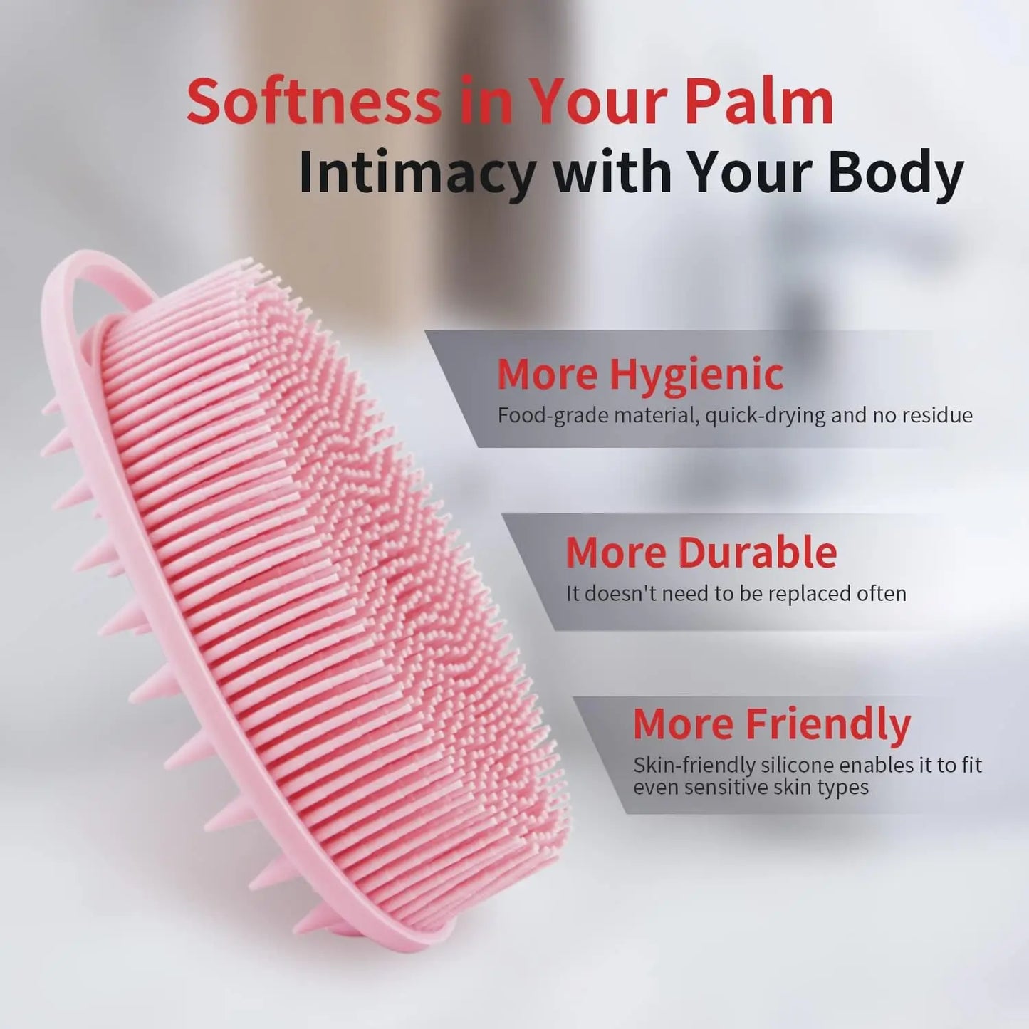 2 in 1 Soft Silicone Body Brush Wash Bath Shower Exfoliating Skin Fit For Baby Bath Shampoo Facial Massage Brush