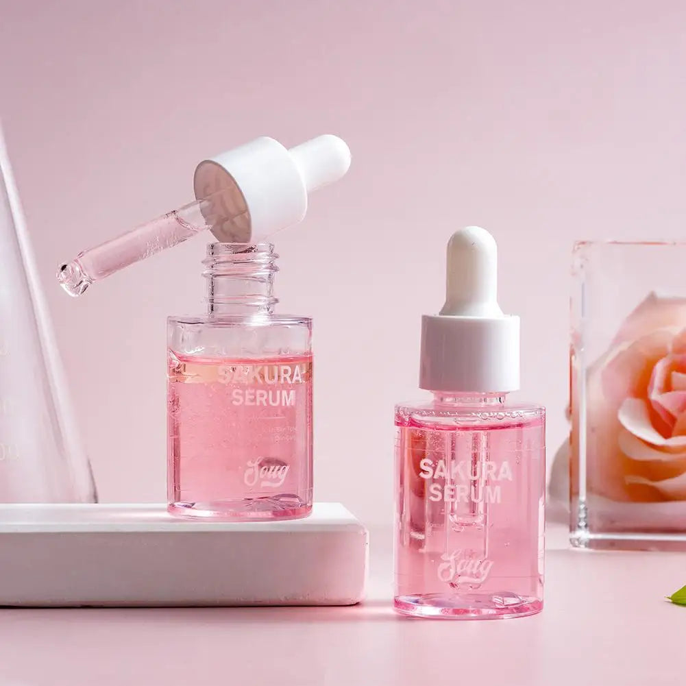 Niacinamide Sakura Serum Face Essence Deep Cleansing Moisturizing Dry Skin Shrink Pores Beauty Facial Skin Care Products 2/1pcs