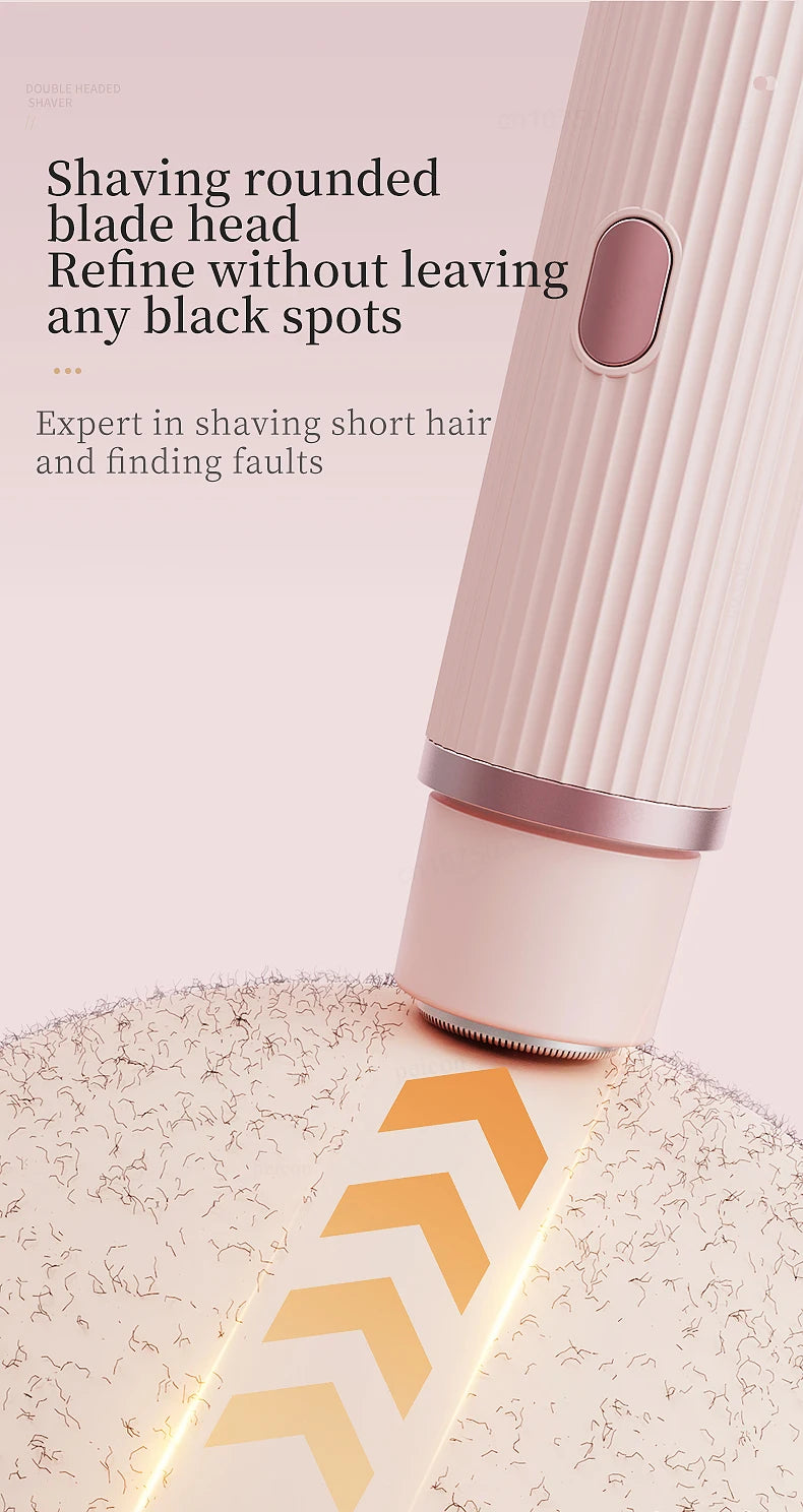 Hair Clipper Women Face Bikini Facial Body Epilator Female Leg Underarm Razors Electric Shaver Rechargeable Double Head Trimmer