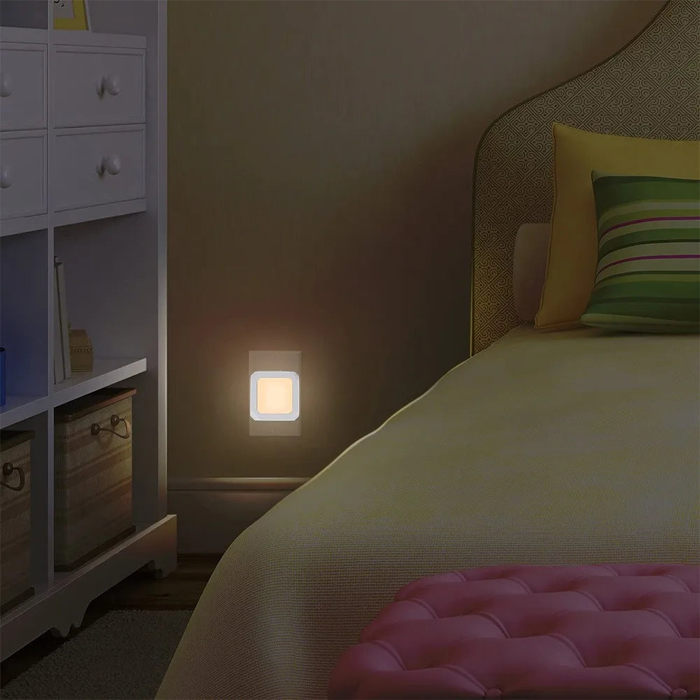LED Plug in Night Lights Light Control Sensor Lamp Dimmable Energy Saving Lamp Under Cabinet light for Kitchen Aisle WC Bedroom
