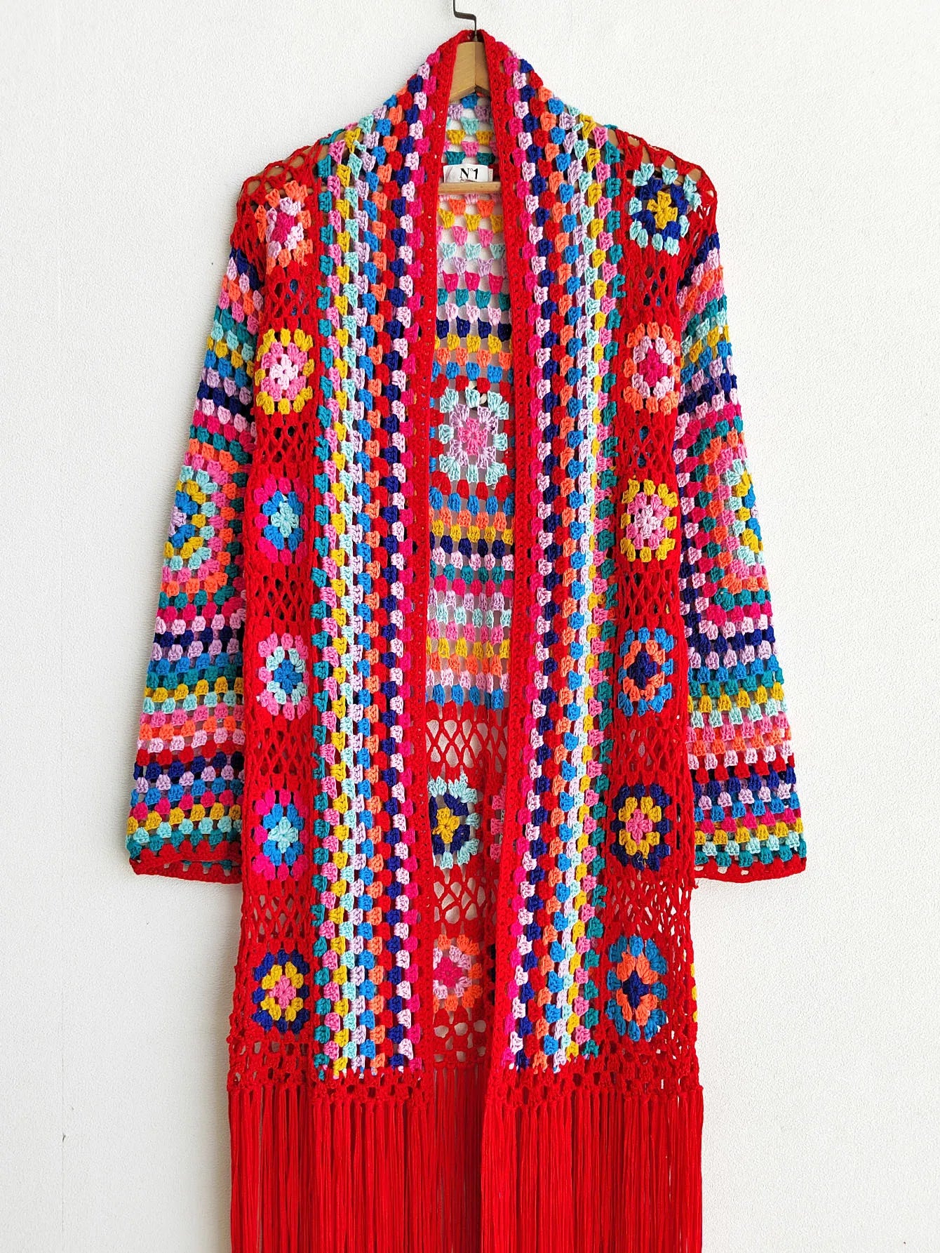 Crochet Knitted Women Cardigan Cover Ups Tassel Plaid Long Coat Bohemian 2023 Summer Beach Bikini Covers Sexy Hook Vestidos